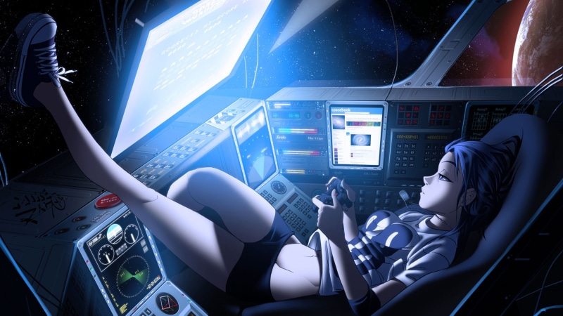 这组壁纸超绝！4K动漫女孩太空电玩壁纸