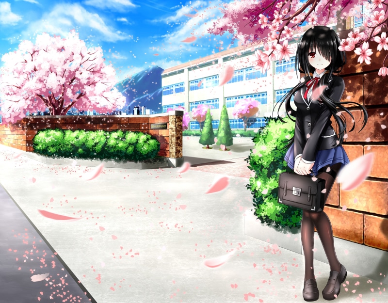 《约会大作战》时崎狂三绝美壁纸合集 双马尾长发少女春日氛围感拉满
