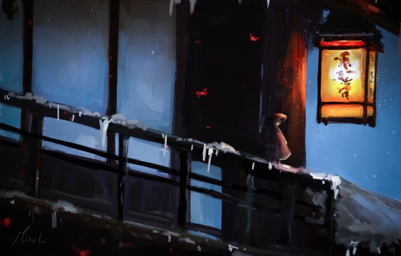 东方project蓬莱山辉夜同款少女 提灯夜游的高清壁纸