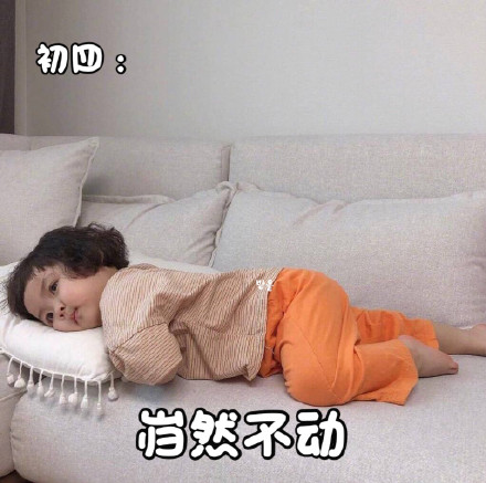 萌娃罗熙宅家一动不动表情包火了