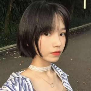 12张高清好看的女生短发空气刘海微信头像