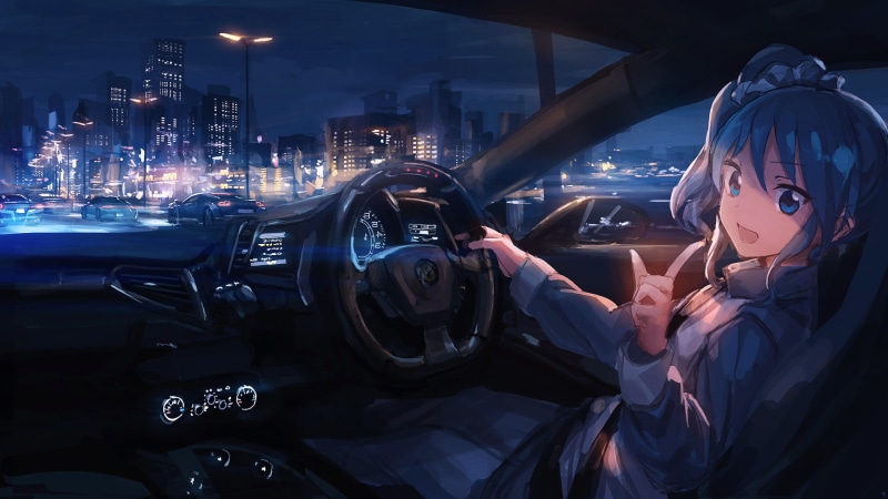 绝美女主配豪车！养眼动漫女生与法拉利壁纸合集