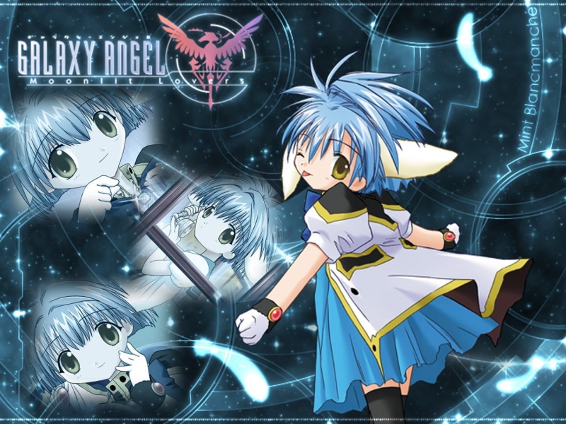 蓝调月下兔耳天使动漫壁纸