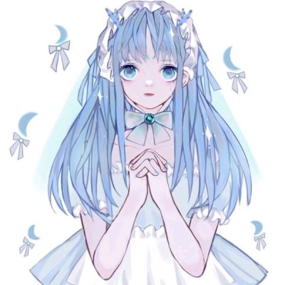 8张清新蓝调动漫女生头像 高清原图直接存