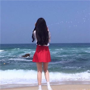 海边长发背影女生微信头像 12张高清美图合集