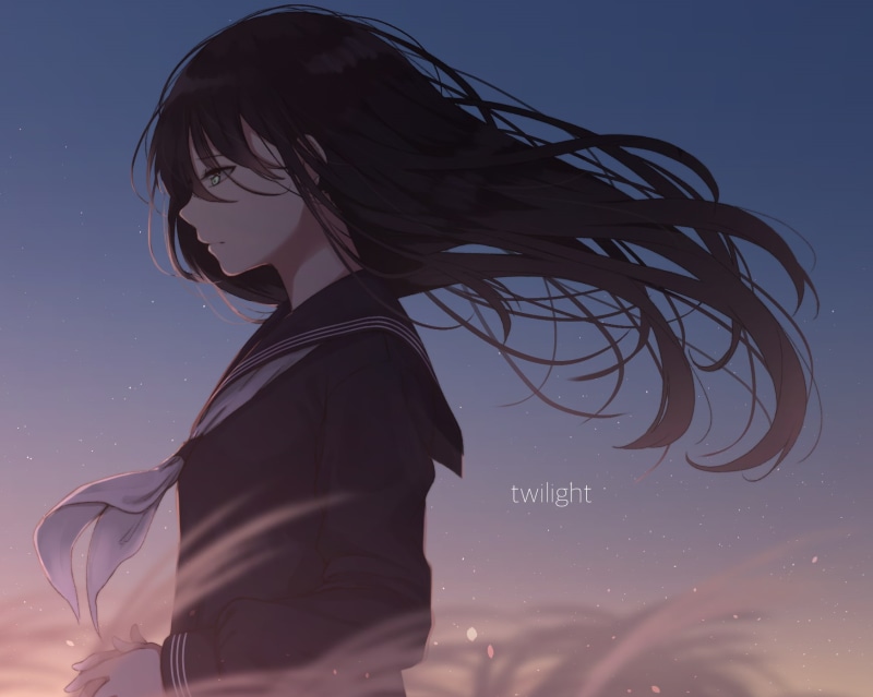 穿校服的长发动漫少女壁纸合集