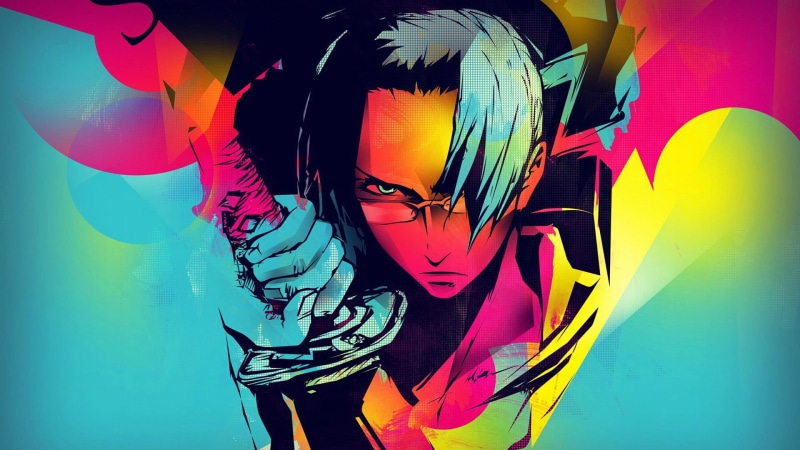 《混沌武士》同人壁纸 粉蓝撞色剑士少女创意肖像