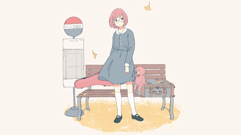 软萌短发粉毛眼镜少女！这套极简风动漫壁纸绝了