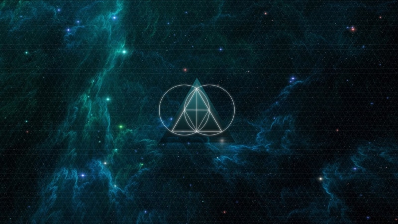 动漫星云神圣几何三角形壁纸 1080P高清极简风
