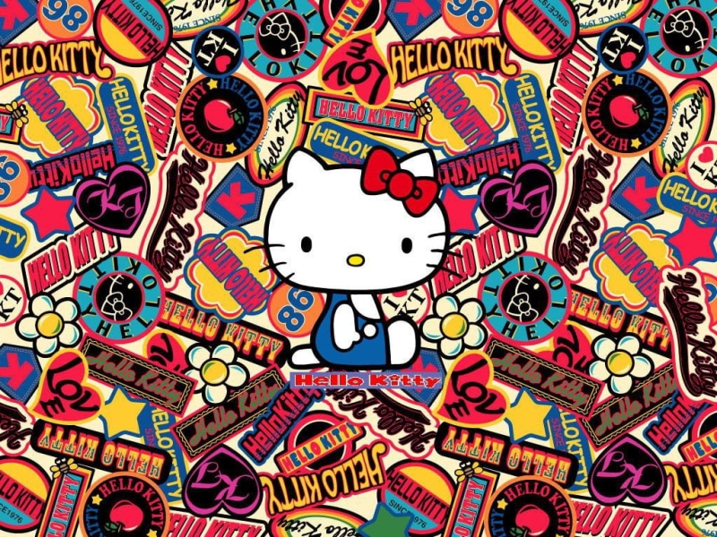 少女心拉满！Hello Kitty粉色蝴蝶结连衣裙壁纸合集