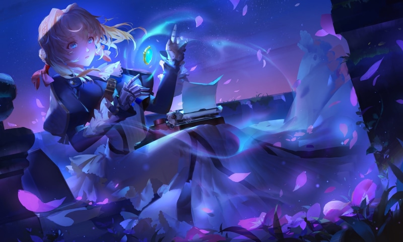 夜场高能现场：动漫银发少女与乐队演出壁纸合集