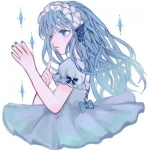 8张清新蓝调动漫女生头像 高清原图直接存