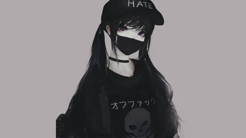 都市暗黑风动漫少女壁纸