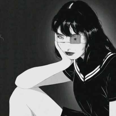 23张高清黑白款！霸气冷酷风女生漫画QQ头像