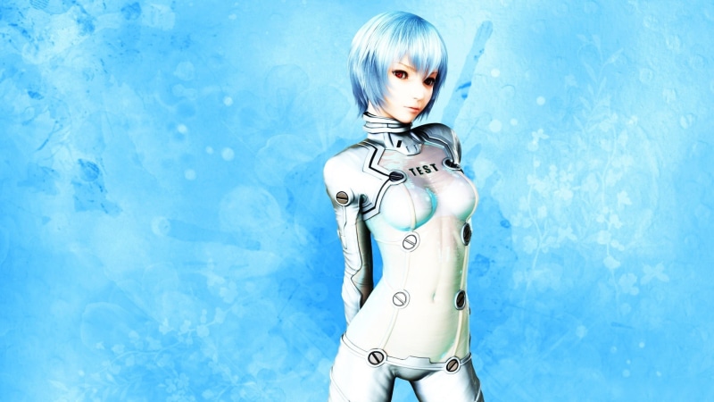 新世纪福音战士凌波丽极简风霓虹4K手机壁纸