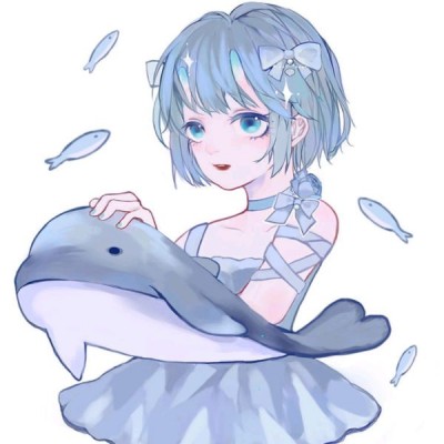 8张清新蓝调动漫女生头像 高清原图直接存