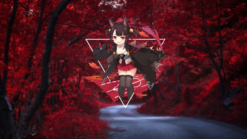 碧蓝航线赤城酱壁纸来袭！兽耳红眸短裙少女太绝了