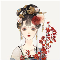 18张淡雅古风女子手绘头像 氛围感拉满的女生头像素材