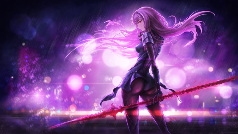 斯卡哈壁纸合集：Fate系列的帅气枪兵少女与光影魔法
