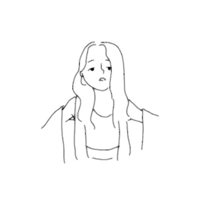 15张高清黑白简笔女生头像 适合当微信头像的手绘简画合集