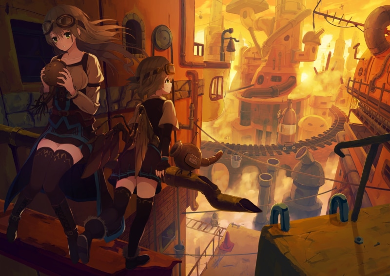 绝绝子！2K工业风翼系二次元少女壁纸合集