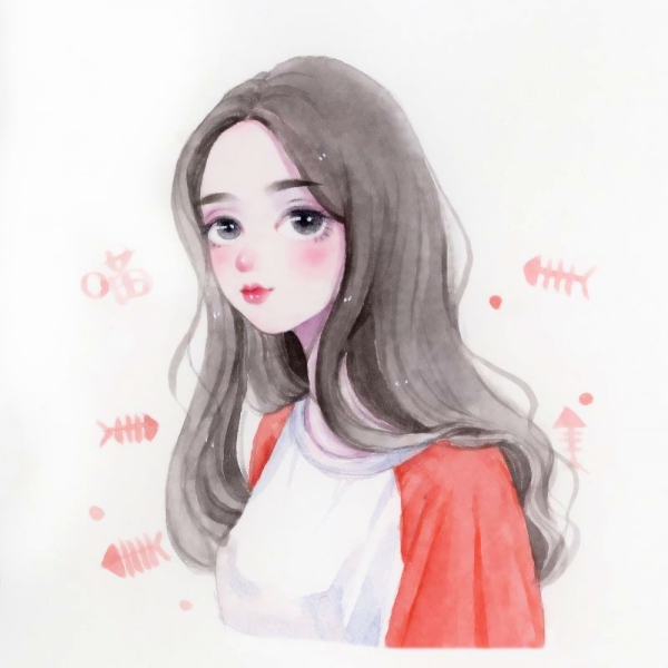 16张超好看的简约彩色手绘女生头像，高清质感拉满