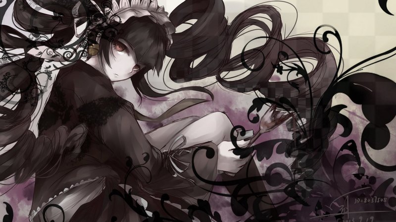 绝美黑裙动漫少女壁纸合集