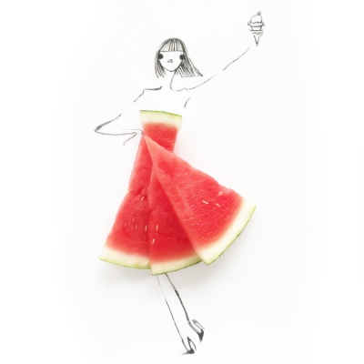 用食物拼成的女生头像！9组创意艺术人像作品