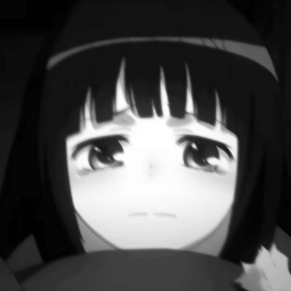 24张黑白丧系二次元女生头像 自带伤感氛围感的动漫女头合集