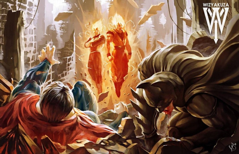 跨次元破壁！龙珠角色乱入蝙蝠侠超人壁纸