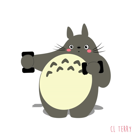 健身龙猫来打卡！这套动图表情包喊你一起变瘦啦