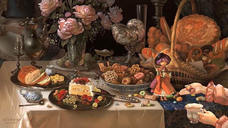 动漫同人壁纸合集：东方project主题美食与少女