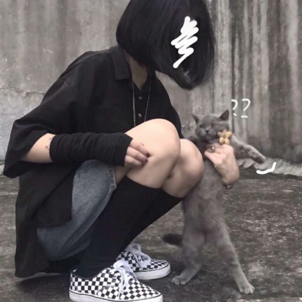 抱着猫不露脸的侧面女生头像 14张高清最新图