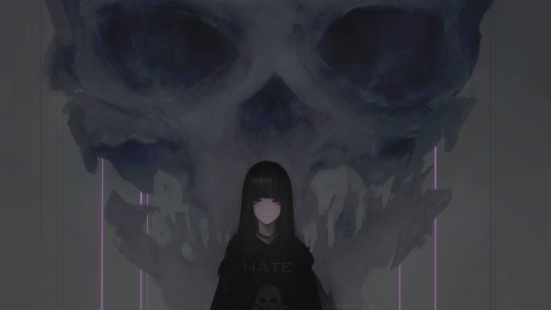 紫眸少女同人创作 带着暗黑感的动漫壁纸合集