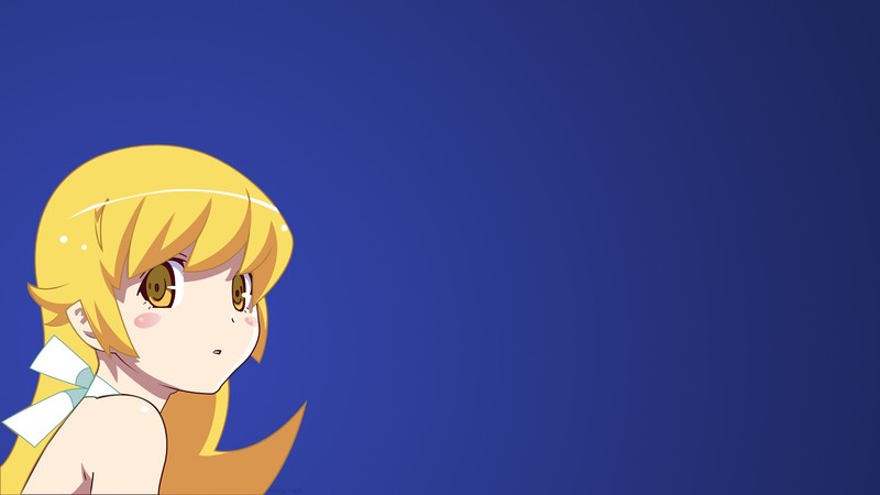 忍野忍同人壁纸合集！《物语》系列金发萝莉蓝调美图