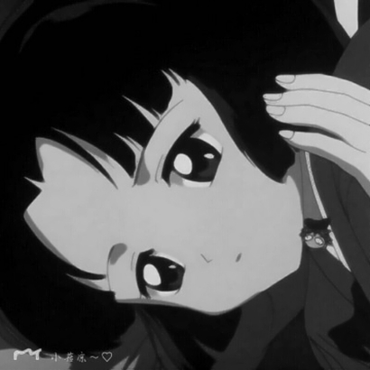 黑白动漫女生丧系头像合集 22张高清emo风格黑白动漫女头