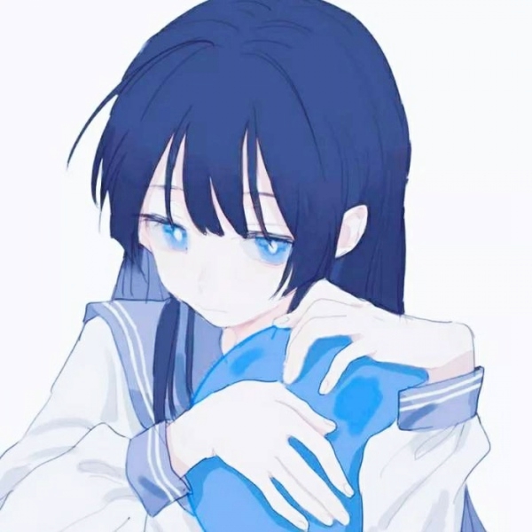 8张超治愈蓝色系动漫女生头像 高清可爱款合集