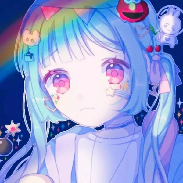 8张超治愈蓝色系动漫女生头像 高清可爱款合集