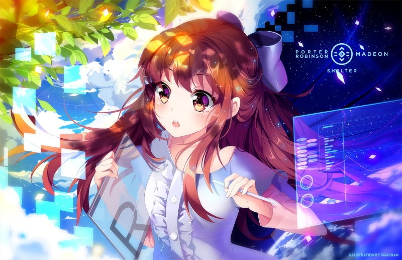 棕发长发二次元少女壁纸  Porter Robinson《Shelter》 Rin高清图