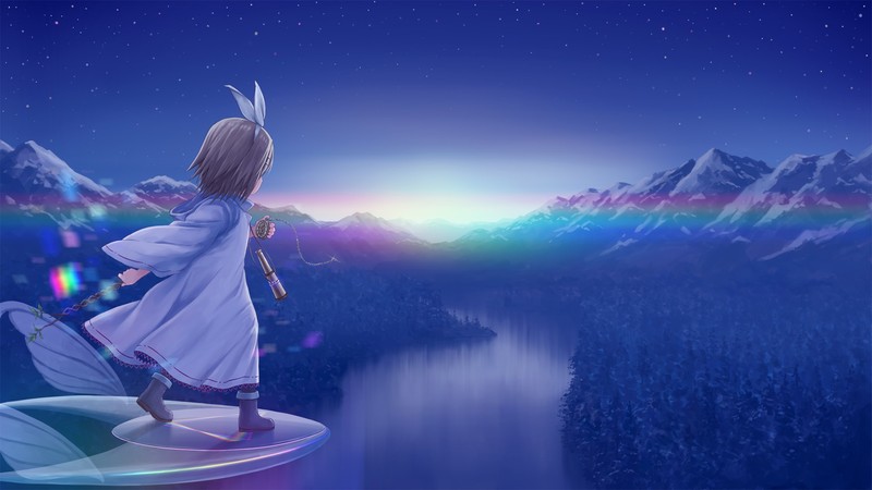 绝美动漫风山顶星空壁纸 氛围感拉满