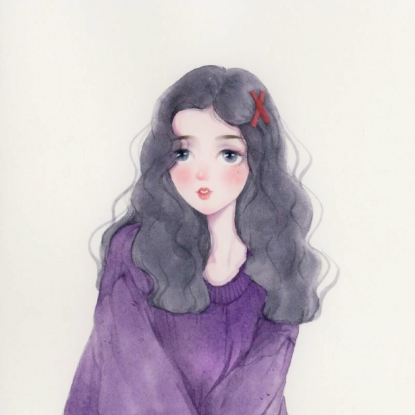 16张超好看的简约彩色手绘女生头像，高清质感拉满