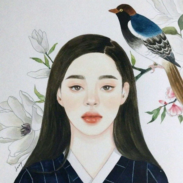 女生个性手绘头像超清合集 7张氛围感拉满的手绘女头