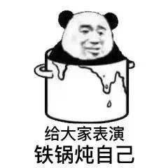 熊猫头整活表情包：给大家表演铁锅炖自己