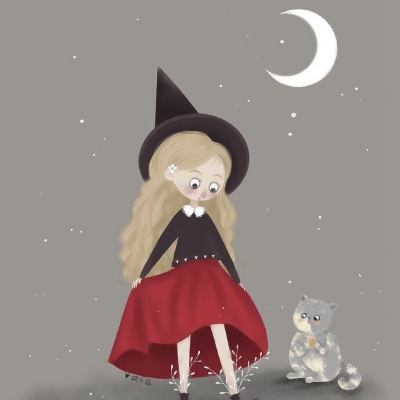 8张高清手绘小巫女头像 动漫风唯美女生头像