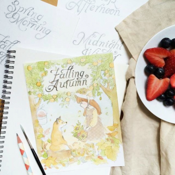 纸上手绘女生头像合集 34张超高清纸质手绘女头素材