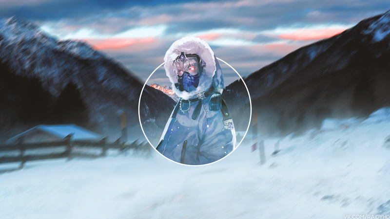 动漫少女画中画冷调壁纸