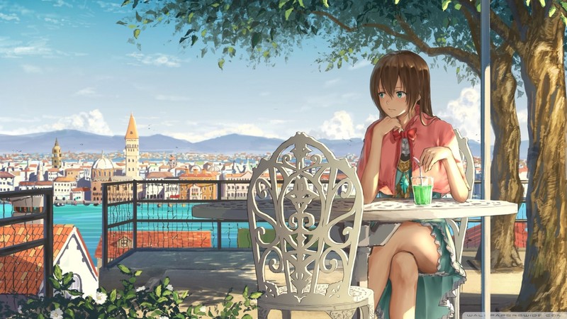 动漫少女咖啡馆创作日常 高清壁纸