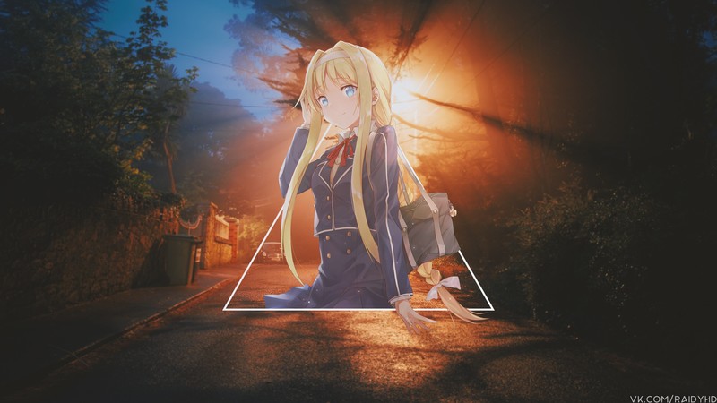 动漫少女主题画中画高清壁纸