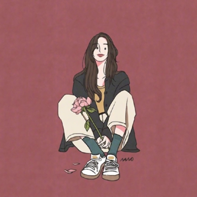 9张高清文艺风拿花动画女生头像 快来挑头像啦