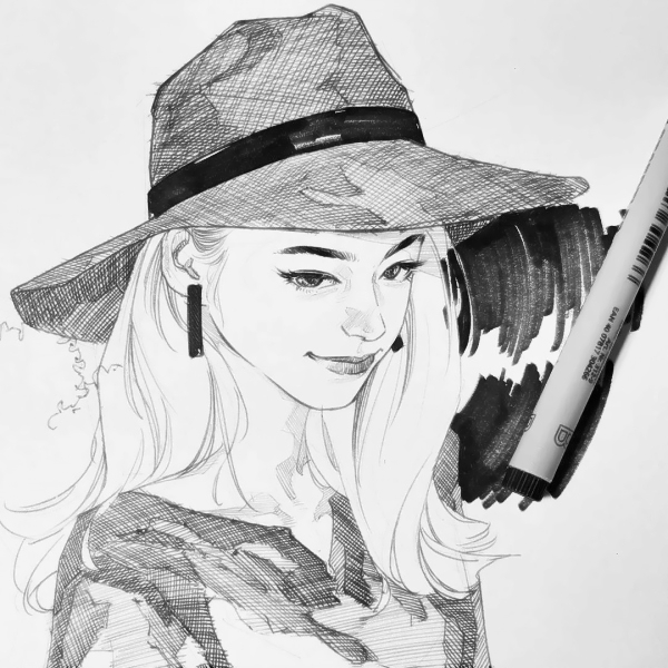 韩版霸气女生手绘头像合集 36张超清个性款分享